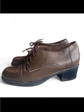 Naot Chocolate Brown Leather Oxford Shoes, Classic, Retro, Preppy, Academia